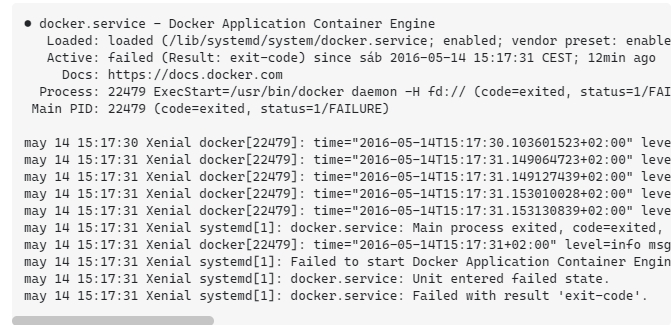 우분투 docker 실행이 안될 때(docker.service failed. See 'journalctl -xe' for details) 1 실행안되는 상황 우분투 docker 실행이 안될 때(docker.service failed. See ‘journalctl -xe’ for details)
작동을 잘하던 우분투 서버가 리부팅 한 후에 갑자기 docker만 실행이 안되었다. 다음에도 똑같은 현상이 발생하면 빠르게 대처하기 위해 기록을 남겨 둔다. ~~# systemctl start docker 명령으로 docker가 실행이 안되고 도커를 실행해도 Active: failed 에러가 발생한다. ~~# systemctl start docker 명령어를 실행한 후에 아래와 같은 메시지가 나온다. docker.service failed. See ‘journalctl -xe’ for details docker 디버그모드로