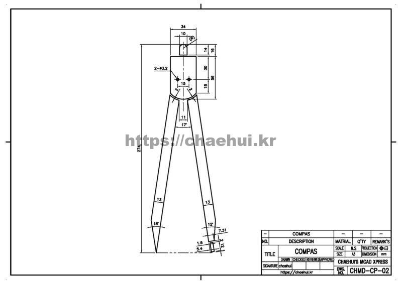 도면작도 실습도면 - 컴파스(COMPAS) 20 도면작도 실습도면 – 컴파스(COMPAS)