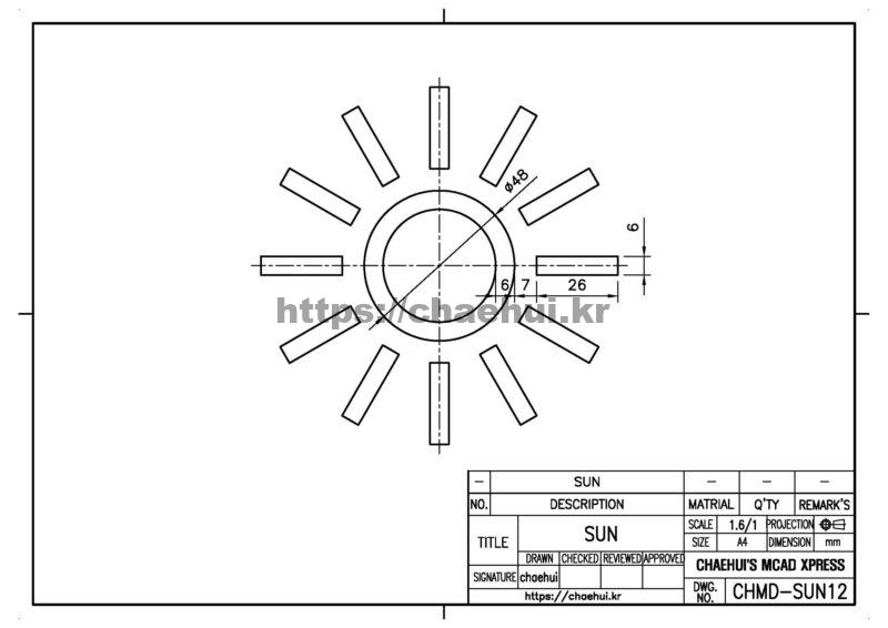 도면작도 실습도면 - SUN 2 SUN 도면작도 실습도면 – SUN 실습도면 / CAD, CAD도면, CAD실습도면, SUN, 도면작도, 실습도면, 캐드, 캐드실습도면, 태양
태양은 우리 태양계의 중심에 위치한 별로, 지구를 포함한 모든 행성의 생명과 에너지원입니다. 오늘은 태양에 관한 다양한 이야기들을 모아 소개해 보겠습니다. 태양에 대한 기본 정보부터 시작해, 태양의 구조와 작용, 역사와 미래, 그리고 태양과 지구의 관계에 대해 알아보겠습니다. 또한 태양에 대한 흥미로운 사실들과 태양을 주제로 한 예술과 문화에 대해서도 살펴보겠습니다. 🌞 태양의 기본 정보 태양은 약 46억