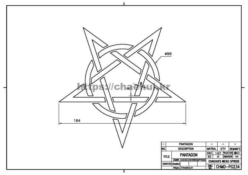 도면작도 실습도면 - PANTAGON 11 도면작도 실습도면 – PANTAGON