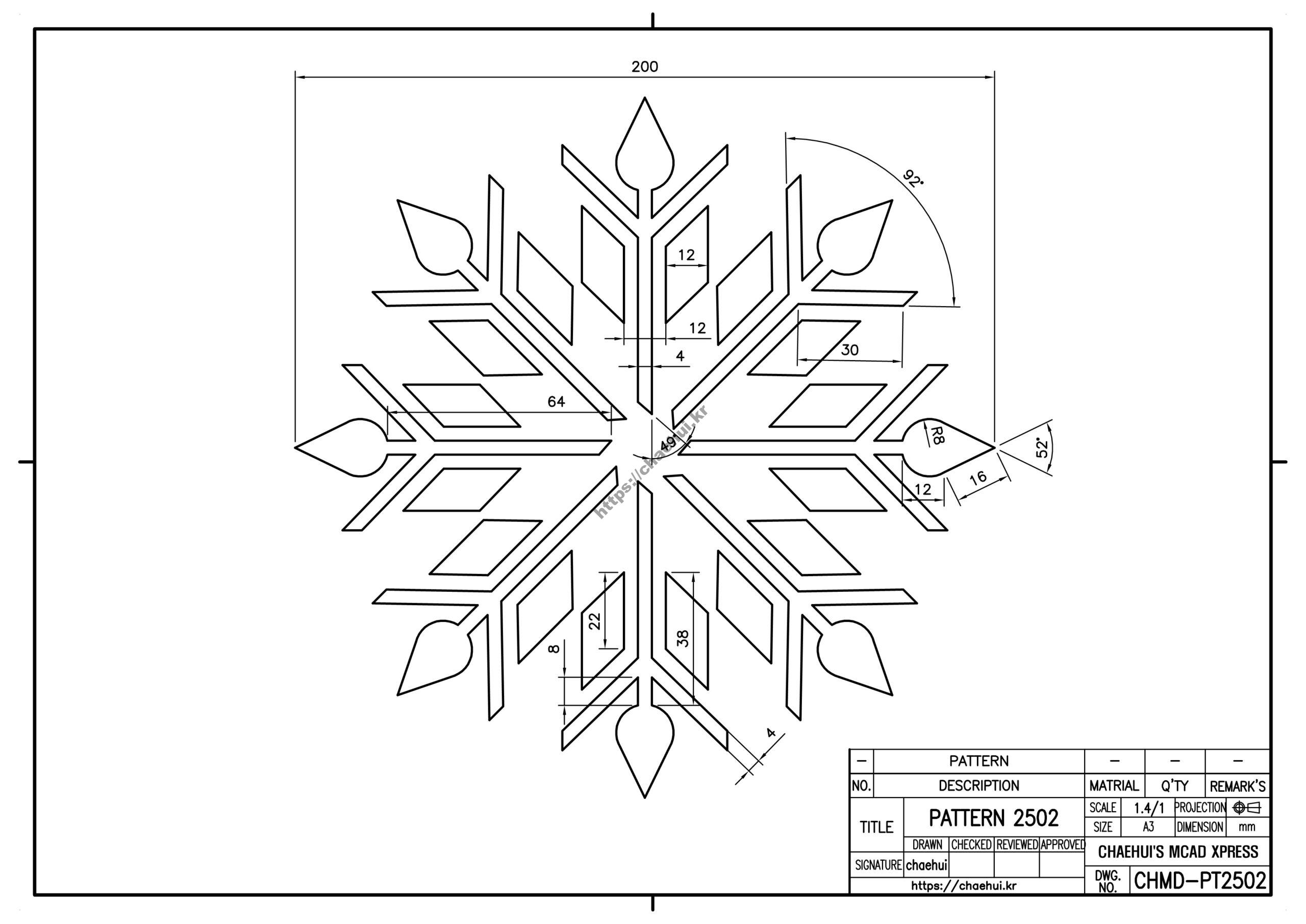 pattern2502 scaled 캐드(CAD) 프로그램을 이용하여 도면 작도 실습을 위한 도면 모음입니다.자신이 사용하는 CAD 프로그램에 대한 사용법과 명령어를 어느 정도는 다룰 수 있어야 실습을 할 수 있을 것입니다.