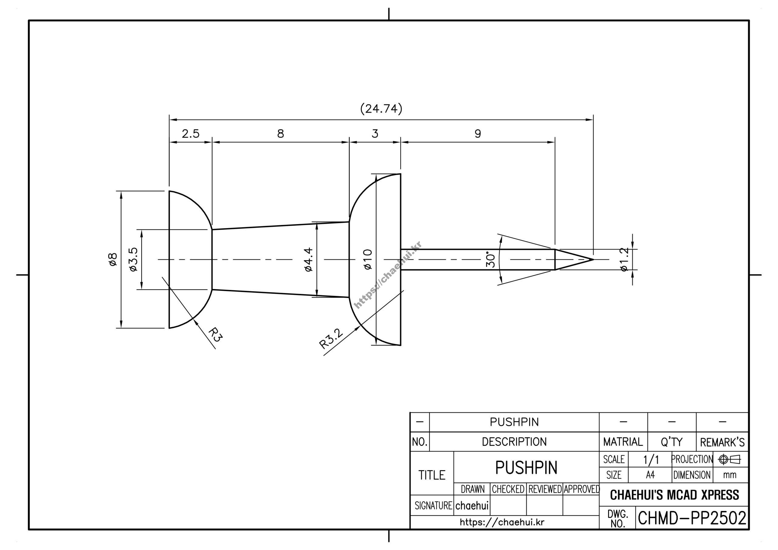 pushpin scaled 캐드(CAD) 프로그램을 이용하여 도면 작도 실습을 위한 도면 모음입니다.자신이 사용하는 CAD 프로그램에 대한 사용법과 명령어를 어느 정도는 다룰 수 있어야 실습을 할 수 있을 것입니다.