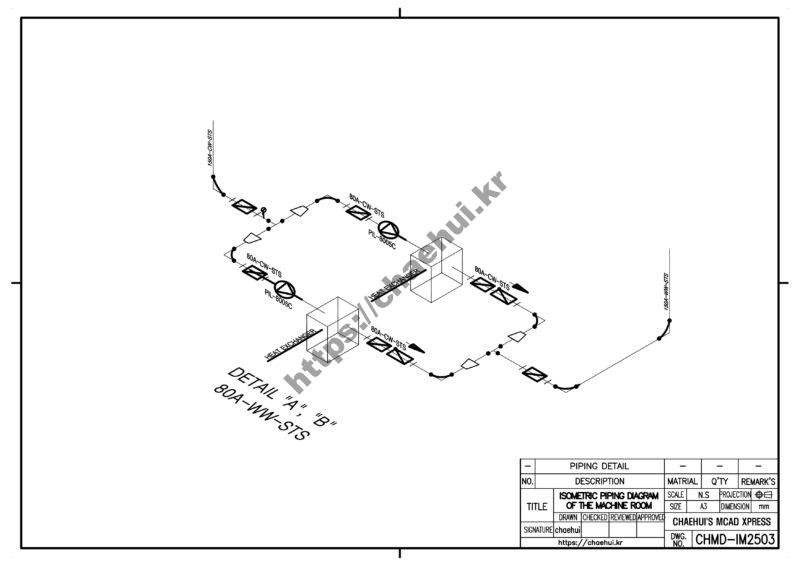 도면작도 실습도면 - PIPING DETAIL, 배관상세도 14 도면작도 실습도면 – PIPING DETAIL, 배관상세도