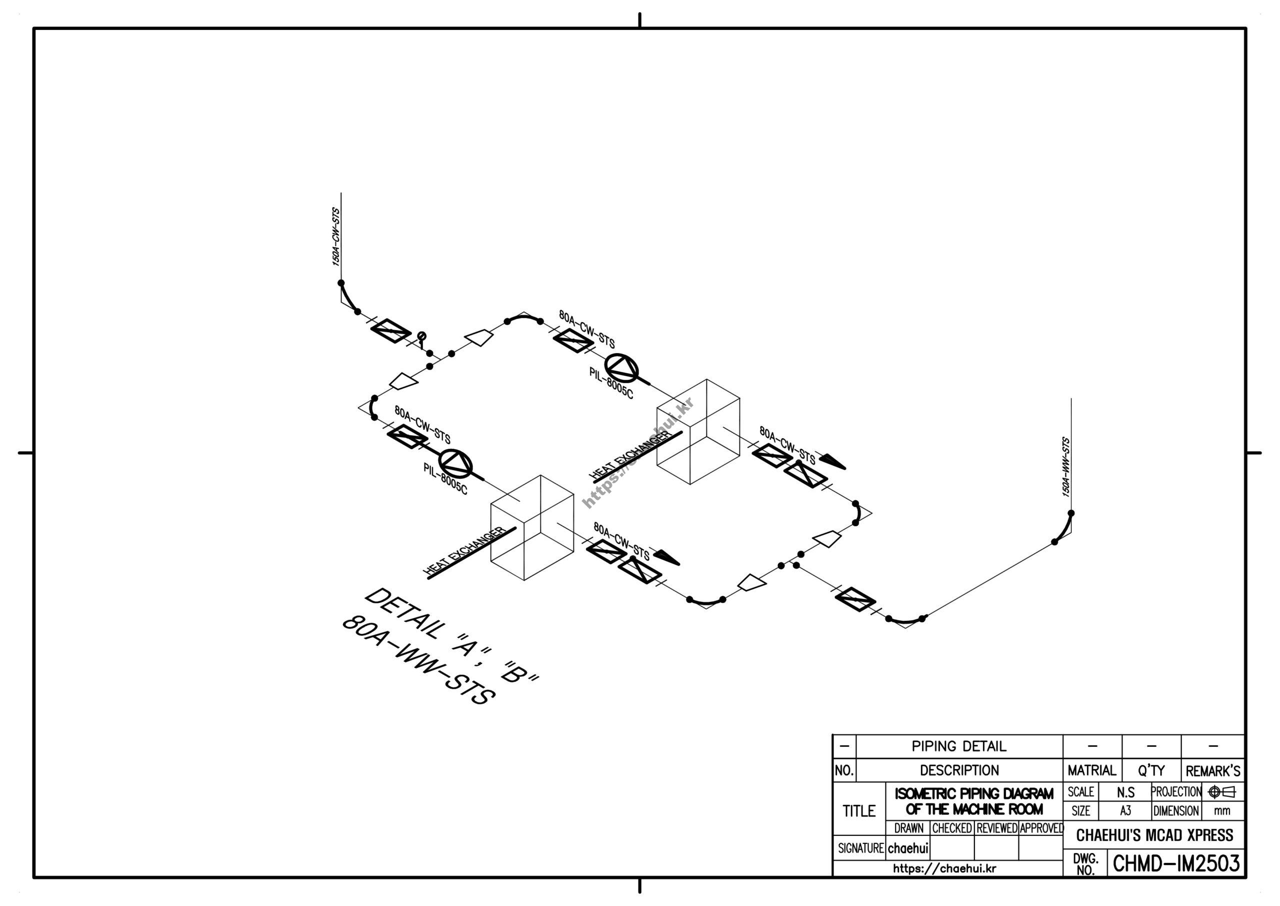 ISOMETRIC PIPING scaled 캐드(CAD) 프로그램을 이용하여 도면 작도 실습을 위한 도면 모음입니다.자신이 사용하는 CAD 프로그램에 대한 사용법과 명령어를 어느 정도는 다룰 수 있어야 실습을 할 수 있을 것입니다.