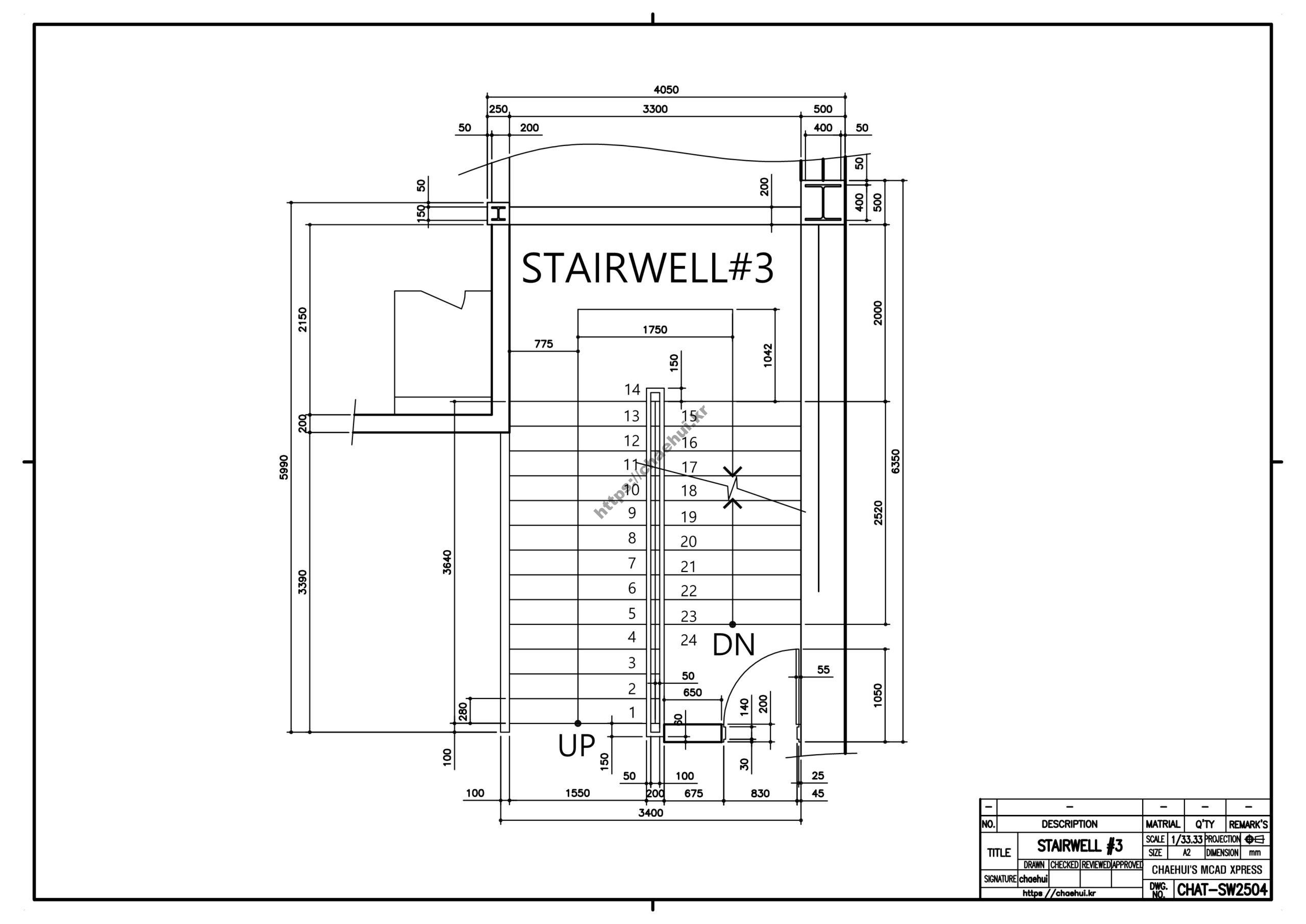 stairwell scaled 캐드(CAD) 프로그램을 이용하여 도면 작도 실습을 위한 도면 모음입니다.자신이 사용하는 CAD 프로그램에 대한 사용법과 명령어를 어느 정도는 다룰 수 있어야 실습을 할 수 있을 것입니다.