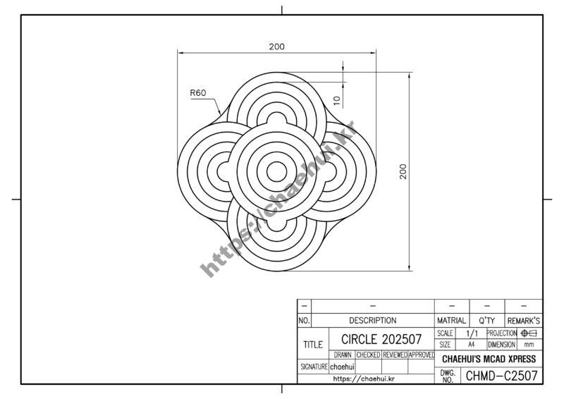 도면작도 실습도면 - 원(CIRCLE 2507) 8 도면작도 실습도면 – 원(CIRCLE 2507)