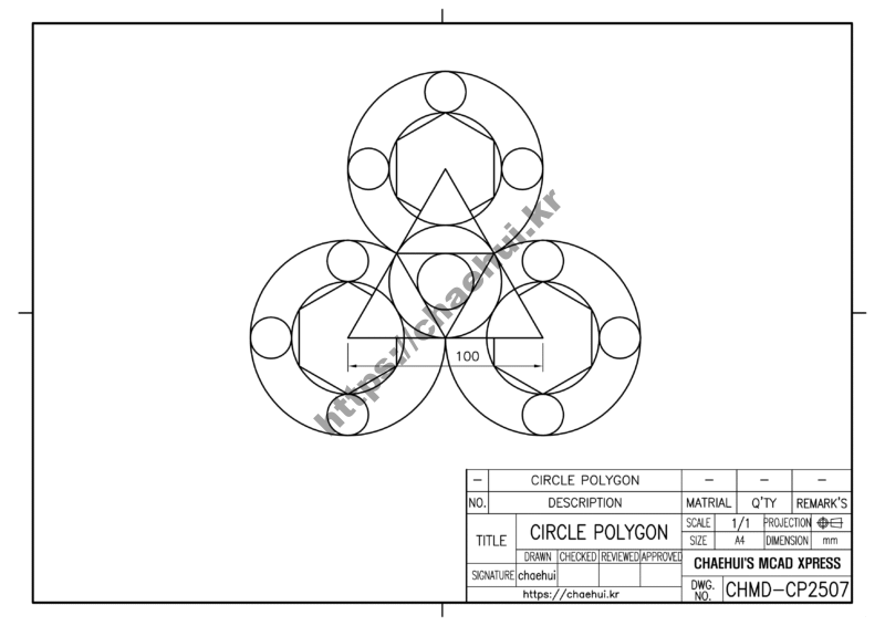 도면작도 실습도면 - CIRCLE - POLYGON 2507 14 도면작도 실습도면 – CIRCLE – POLYGON 2507