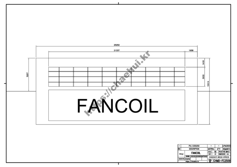 도면작도 실습도면 - FANCOIL(냉각수 순환펌프) 23 도면작도 실습도면 – FANCOIL(냉각수 순환펌프)