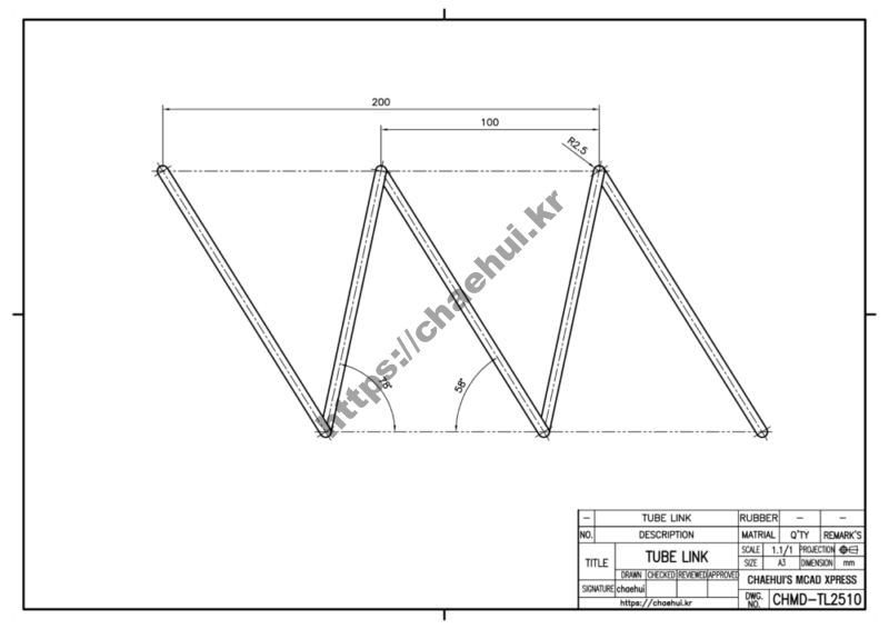 도면작도 실습도면 - TUBE LINK(튜브링크) 24 도면작도 실습도면 – TUBE LINK(튜브링크)