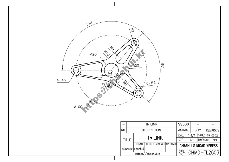 도면작도 실습도면 - TRILINK 1 trilink 기계의 심장, 세상을 움직이는 ‘링크(Link)’와 ‘절’ 우리가 매일 타는 자동차의 와이퍼나 문손잡이가 어떻게 그토록 일정한 궤도로 움직이는지 궁금해본 적 있으신가요? 단순히 힘을 주는 것만으로 복잡한 회전과 직선 운동이 만들어지는 마법 뒤에는 ‘링크’라는 기계 공학의 핵심 원리가 숨어 있습니다. 작은 장난감부터 거대한 산업용 로봇에 이르기까지, 모든 움직이는 물체는 이 ‘링크’와 ‘절’의 조합으로 생명을 얻습니다.